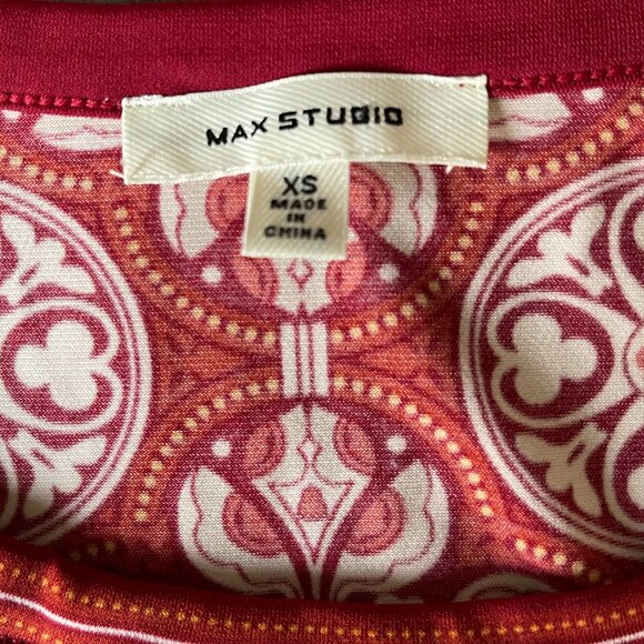 MAX STUDIO Women’s Sleeveless Tie-Waist Dress – Red & White, Size XS - Picture 7 of 12